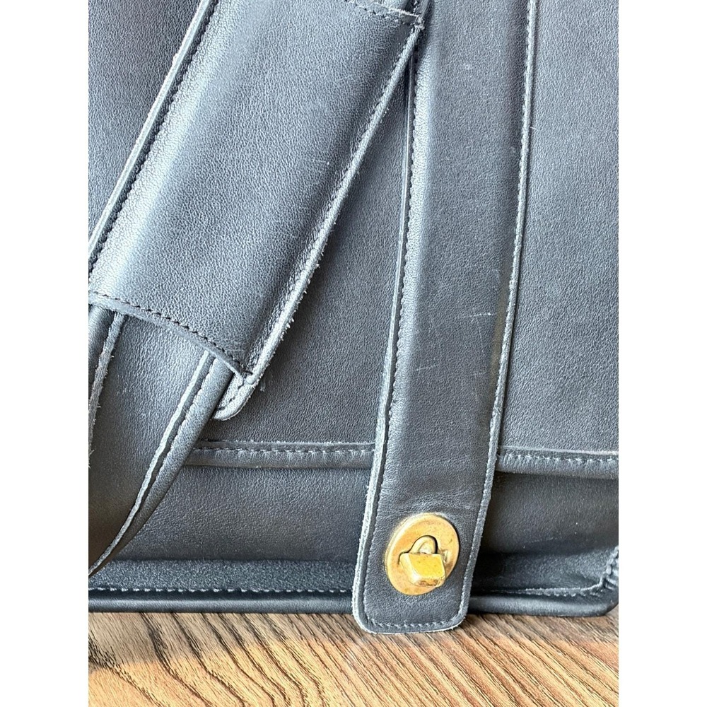 Coach Beekman Briefcase Vintage Black Leather Messenger Bag Made in USA 5231 - Picture 5 of 16